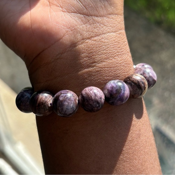 Charoite in Matrix Crystal Bracelet 14mm - Picture 5 of 6